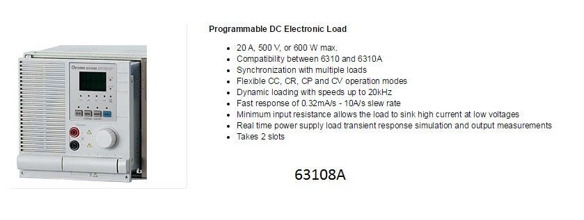 63108A DC Load Module 20A/500V/600W  [2 slot]